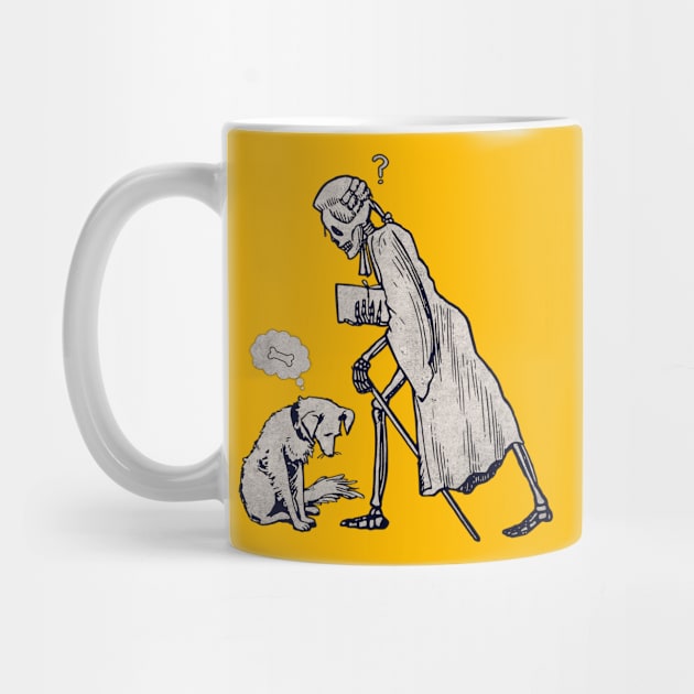 Skeleton Poet and Dog Staring Encounter, Skeleton Funny by vystudio